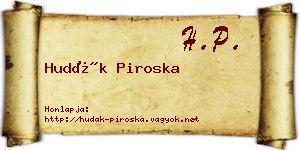 Hudák Piroska névjegykártya